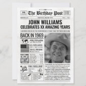 Cartes Pour Fêtes Annuelles Custom Back in 1969 Newspaper Birthday Card, Trend (Devant)