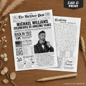 Cartes Pour Fêtes Annuelles Custom Back in 1972 Newspaper Birthday Card, Trend