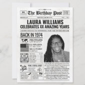 Cartes Pour Fêtes Annuelles Custom Back in 1974 Newspaper Birthday Card, Trend (Devant)