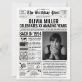 Cartes Pour Fêtes Annuelles Custom Back in 1994 Newspaper Birthday Card, Trend (Devant)