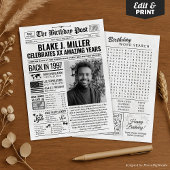 Cartes Pour Fêtes Annuelles Custom Back in 1997 Newspaper Birthday Card, Trend