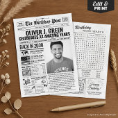 Cartes Pour Fêtes Annuelles Custom Back in 2000 Newspaper Birthday Card, Trend