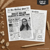 Cartes Pour Fêtes Annuelles Custom Back in 2004 Newspaper Birthday Card, Trend
