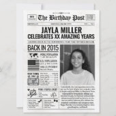 Cartes Pour Fêtes Annuelles Custom Back in 2015 Newspaper Birthday Card, Trend (Devant)