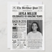 Cartes Pour Fêtes Annuelles Custom Back in 2016 Newspaper Birthday Card, Trend (Devant)
