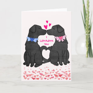 Cartes Pour Fêtes Annuelles Custom Black Labs Baiser Valentine