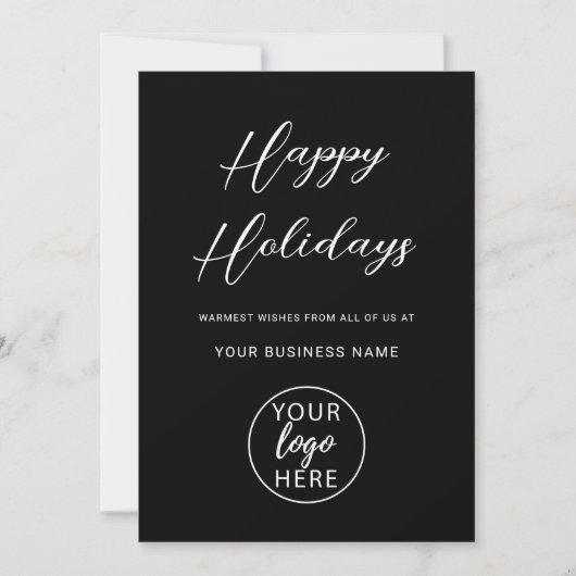 Cartes Pour Fêtes Annuelles Custom Business Logo Christmas Holiday (Devant)