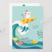 Cartes Pour Fêtes Annuelles [Custom/FR] Joyeux Nouvel An Wave Rat Mouse mignon (Devant / Derrière)