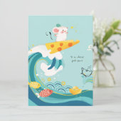 Cartes Pour Fêtes Annuelles [Custom/FR] Joyeux Nouvel An Wave Rat Mouse mignon (Debout devant)