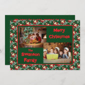 Cartes Pour Fêtes Annuelles Custom Funny Christmas Card with Family Greeting (Devant / Derrière)
