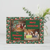 Cartes Pour Fêtes Annuelles Custom Funny Christmas Card with Family Greeting (Debout devant)