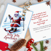Cartes Pour Fêtes Annuelles Custom Funny Santa Claus Ski Noël