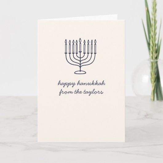 Cartes Pour Fêtes Annuelles Custom Hanukkah Menorah Minimalist Doodle Letter (Devant)