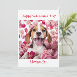 Cartes Pour Fêtes Annuelles Custom Happy Beagle Valentine