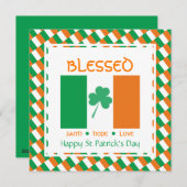 Cartes Pour Fêtes Annuelles Custom HAPPY ST PATRICK'S DAY Shamrock Béni (Devant / Derrière)