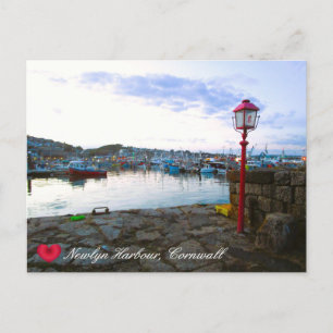 Cartes Pour Fêtes Annuelles Custom Heart Newlyn Harbour à Dusk Cornwall Photo