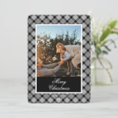 Cartes Pour Fêtes Annuelles Custom Holiday Photo Card in Modern Plaid (Debout devant)