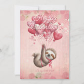 Cartes Pour Fêtes Annuelles Custom Message Sloth Animal Valentines Day (Devant)