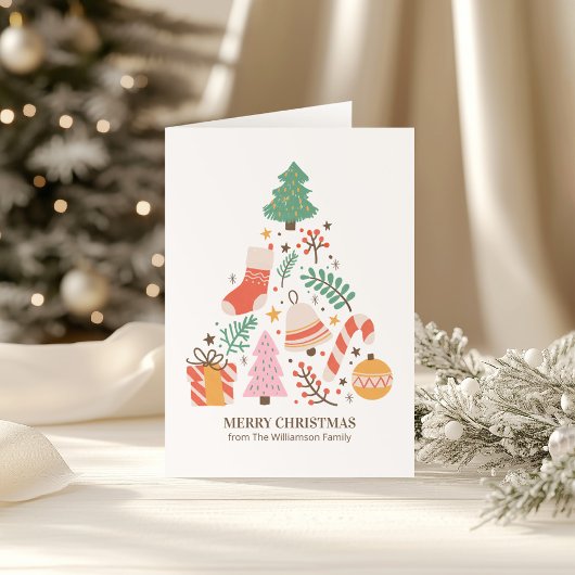 Cartes Pour Fêtes Annuelles Custom Modern Whimsical Christmas Tree Non-Photo