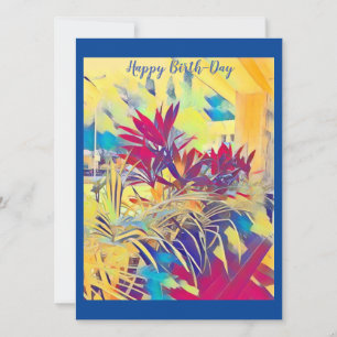 Cartes Pour Fêtes Annuelles Custom Photo Watercolor Garden Shrub Birthday Card