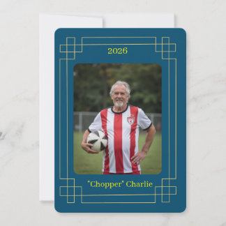 Cartes Pour Fêtes Annuelles Custom Portrait Photo Soccer Testimonial v2 Invite