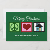 Cartes Pour Fêtes Annuelles Custom Real Estate Company Joyeux Noël Vert (Devant)
