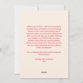 Cartes Pour Fêtes Annuelles Custom Red Bow No Photo Christmas Letter Message (Dos)