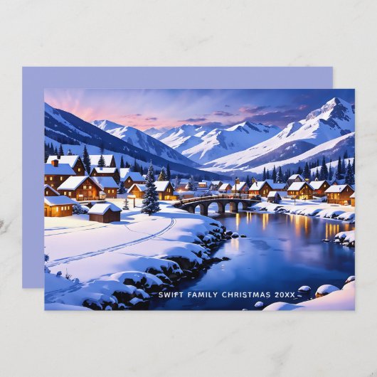 Cartes Pour Fêtes Annuelles Custom Snowy Winter Wonderland, Noël (Devant / Derrière)