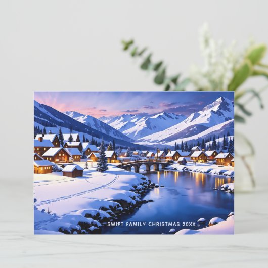 Cartes Pour Fêtes Annuelles Custom Snowy Winter Wonderland, Noël (Debout devant)