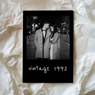 Cartes Pour Fêtes Annuelles custom vintage photo and name Flat Holiday Card