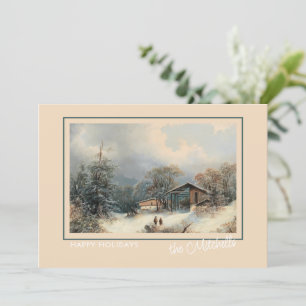 Cartes Pour Fêtes Annuelles Custom Winter Wonderland Paysage peinture d'art