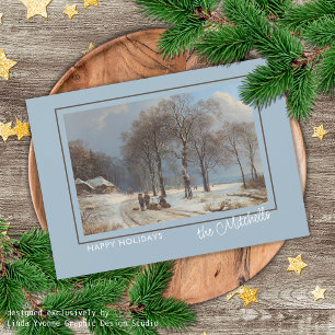 Cartes Pour Fêtes Annuelles Custom Winter Wonderland Paysage peinture d'art