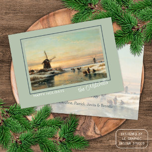 Cartes Pour Fêtes Annuelles Custom Winter Wonderland Paysage peinture d'art