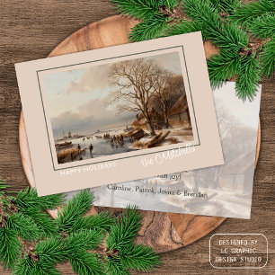 Cartes Pour Fêtes Annuelles Custom Winter Wonderland Paysage peinture d'art