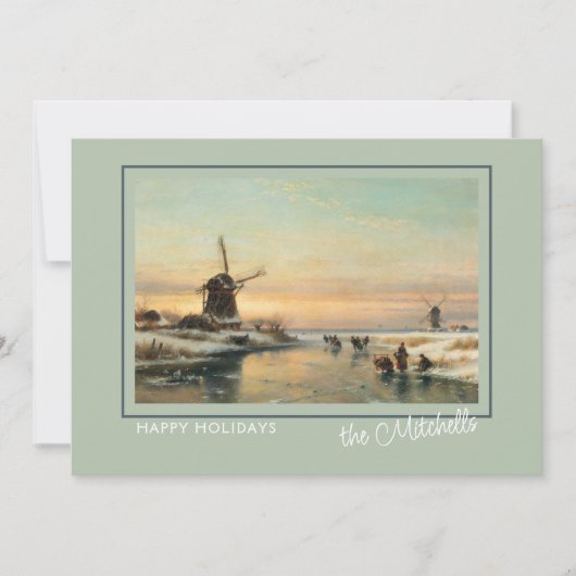 Cartes Pour Fêtes Annuelles Custom Winter Wonderland Paysage peinture d'art (Devant)