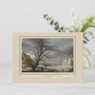 Cartes Pour Fêtes Annuelles Custom Winter Wonderland Paysage peinture d'art