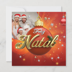 Cartes Pour Fêtes Annuelles Customisé Feliz Natal Portugais Joyeux Noël