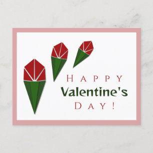 Cartes Pour Fêtes Annuelles Customisé Fun Rose, Vert, Roses rouges Valentin