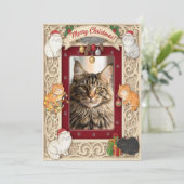 Cartes Pour Fêtes Annuelles Customizable Christmas Card for Cat Lovers (Debout devant)