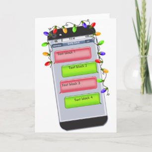 Cartes Pour Fêtes Annuelles CUSTOMIZABLE Noël Texte Message de voeux