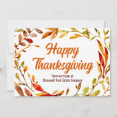 Cartes Pour Fêtes Annuelles Customized Happy Thanksgiving Autumn Leaf Business (Devant)