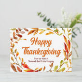 Cartes Pour Fêtes Annuelles Customized Happy Thanksgiving Autumn Leaf Business (Debout devant)