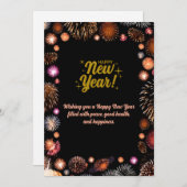 Cartes Pour Fêtes Annuelles Customized & Personalized Happy New Year Greeting  (Devant / Derrière)