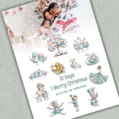 Cartes Pour Fêtes Annuelles Cute 2026 Calendrier Photo 12 Jours de Noël