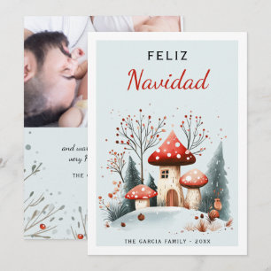 Cartes Pour Fêtes Annuelles Cute aquarelle bois Feliz Navidad Photo