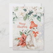Cartes Pour Fêtes Annuelles Cute Aquarelle Kitten Joyeux Noël (Devant)