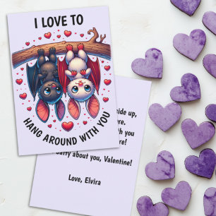 Cartes Pour Fêtes Annuelles Cute Bat Valentine J'adore me promener avec toi