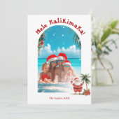 Cartes Pour Fêtes Annuelles Cute Beach Hawaii Mele Kalikimaka (Debout devant)