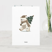 Cartes Pour Fêtes Annuelles Cute Bear Christmas Tree Drawing Christmas (Dos)