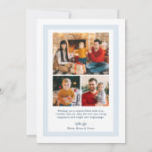 Cartes Pour Fêtes Annuelles Cute Blue Christmas Bow Heart Frame Photo (Dos)